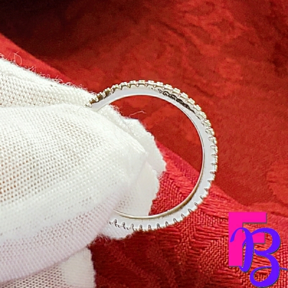 Size 10 2MM CZ Womens Eternity/Anniversary Band - Picture 4 of 13